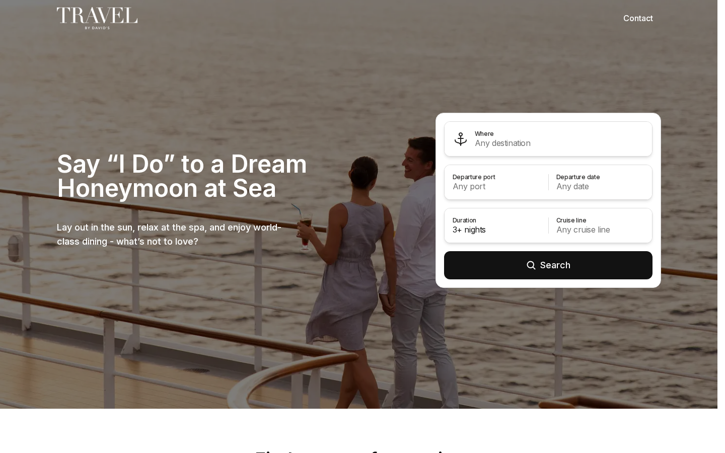 David's Bridal cruise booking powered by Boundless